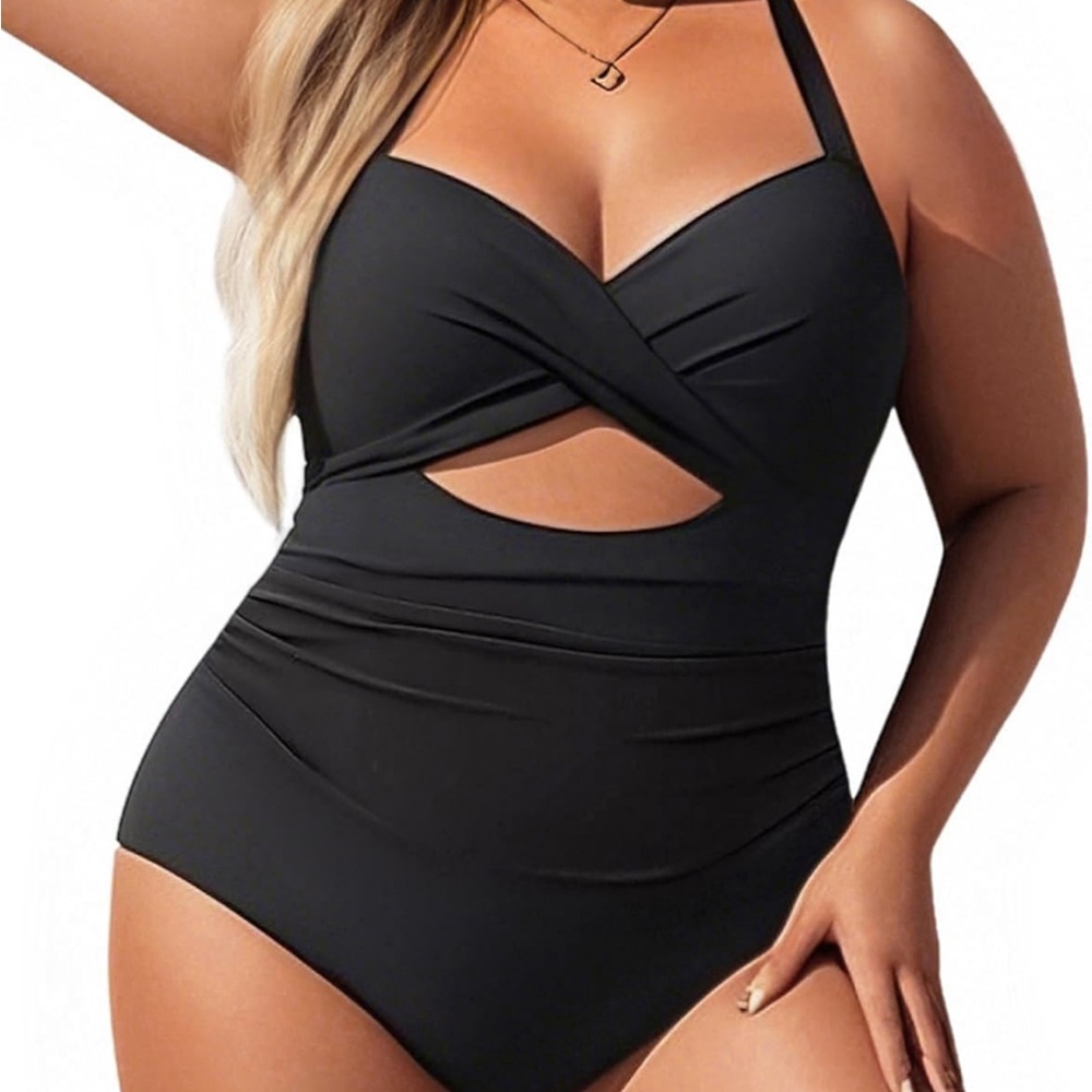 Younique Black One Piece Swimwear with Classic Silhouette